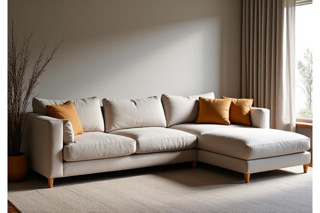 Seksjonsofa i linstoff